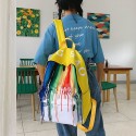 Women Ink Zipper Canvas Large Capacity Casual School Bag Backpack