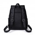New Black Soft Leather Retro Backpack Wild Female Student Backpack Bag Large Capacity Travel Bag