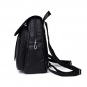 New Black Soft Leather Retro Backpack Wild Female Student Backpack Bag Large Capacity Travel Bag