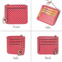 Women Polka Dot Zipper Coin Card Package Cute Card Holder Wallet Purse Neck Bag