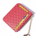 Women Polka Dot Zipper Coin Card Package Cute Card Holder Wallet Purse Neck Bag