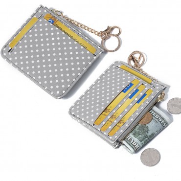 Women Polka Dot Zipper Coin Card Package Cute Card Holder Wallet Purse Neck Bag
