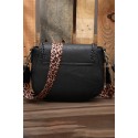 Leopard Belt Tassel Braided PU Leather Crossbody Bag 25*7*19cm