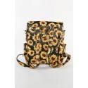 Black Sunflower PU Backpack