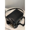 Black Chic Vintage Boxy Vegan Leather Crossbody Bag with Chain