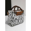 White Lace Overlay PU Handbag Crossbody Bag