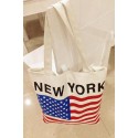 Flag Print NEW YORK Canvas Bag