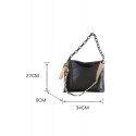 Black Square PU Shoulder Bag with Chain