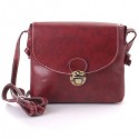 Women Faux Candy Color Leather Crossbody Bag