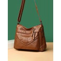 JOSEKO Women's Faux Leather Casual Large Capacity Shoulder Bag Waterproof Solid Color Crossbody Bag
