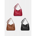 JOSEKO Women's Faux Leather Casual Large Capacity Shoulder Bag Waterproof Solid Color Crossbody Bag
