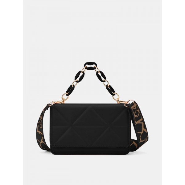 Women Faux Leather Fashion Chain Multifunction Crossbody Bag Brief Shoulder Bag
