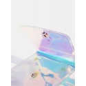 Women Transparent Mini Laser Waist Bag Chain Envelope Bag