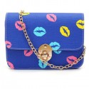 Women Casual Lip Pattern Leather Crossbody Bag Shoulder Bag